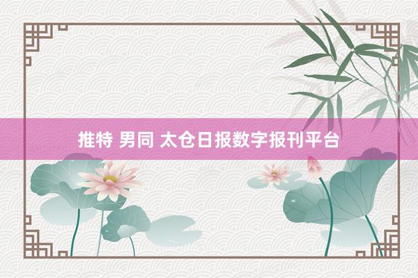 推特 男同 太仓日报数字报刊平台