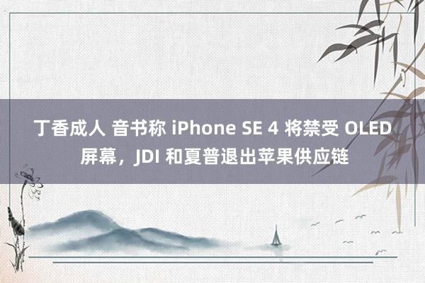 丁香成人 音书称 iPhone SE 4 将禁受 OLED 屏幕，JDI 和夏普退出苹果供应链