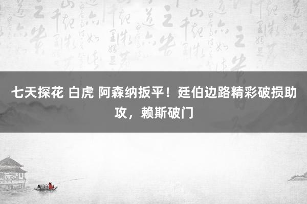 七天探花 白虎 阿森纳扳平！廷伯边路精彩破损助攻，赖斯破门